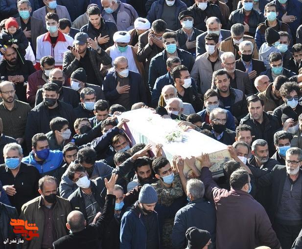 تشييع پيكر 6 شهيد گمنام در مازندران