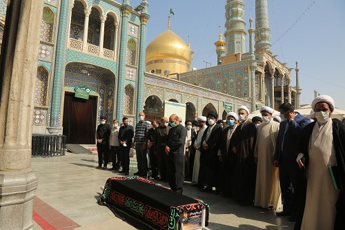 مراسم تشییع پیکر مطهر همسر شهید علی اوسطی در قم برگزار شد
