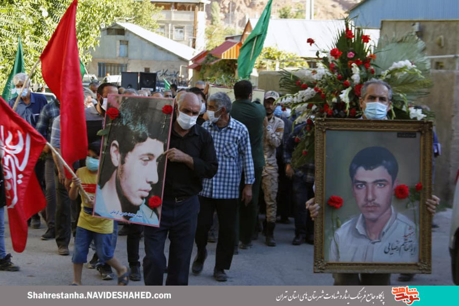 تشییع پیکر شهید بی‌نشان در روستای مهاباد