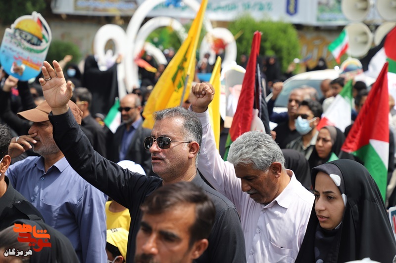 حضور پرشور خانواده‌های شهدا و ایثارگران شهرستان بندرعباس در راهپیمایی روز قدس