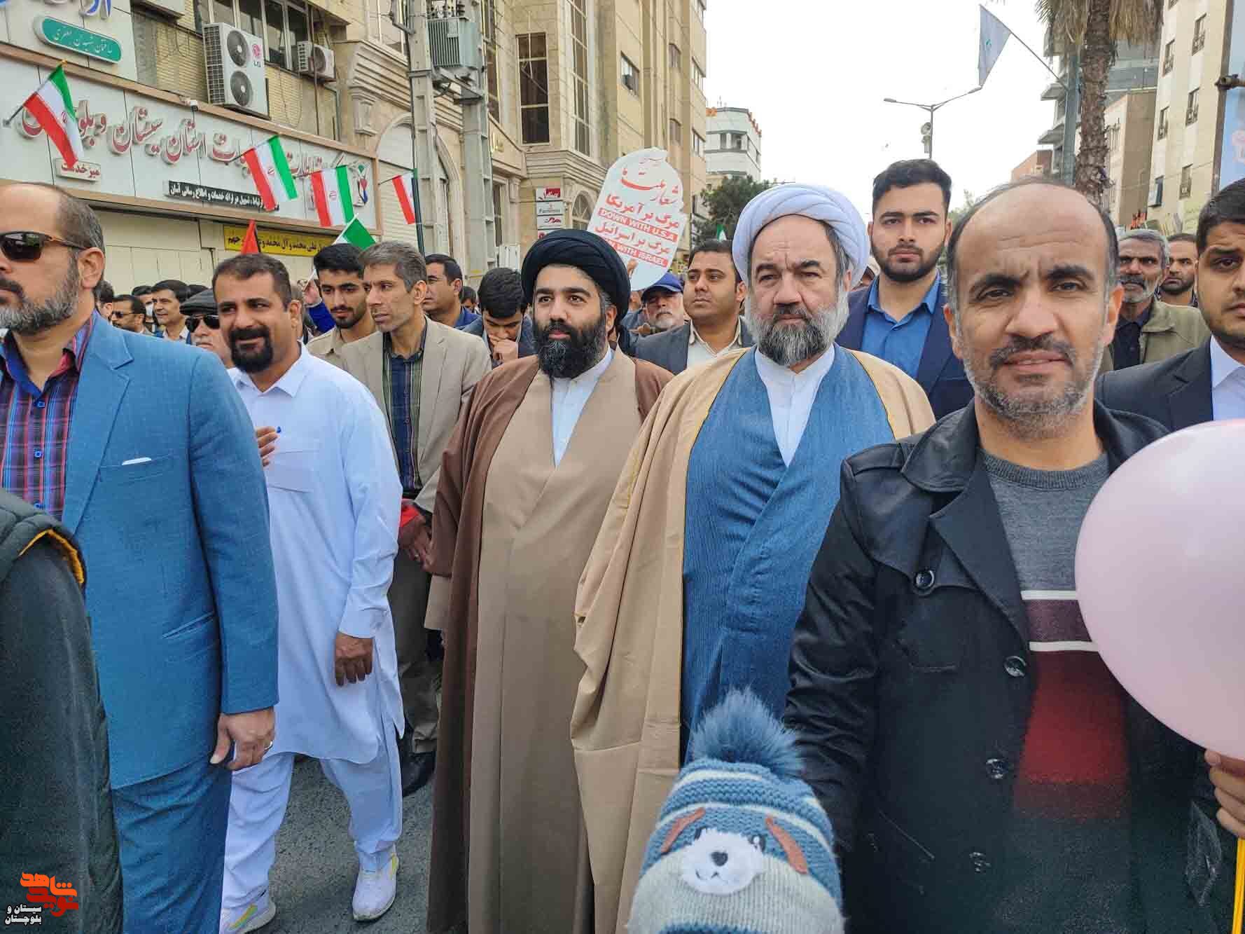 راهپیمایی یوم الله ۲۲بهمن در شهرستان زاهدان برگزار شد