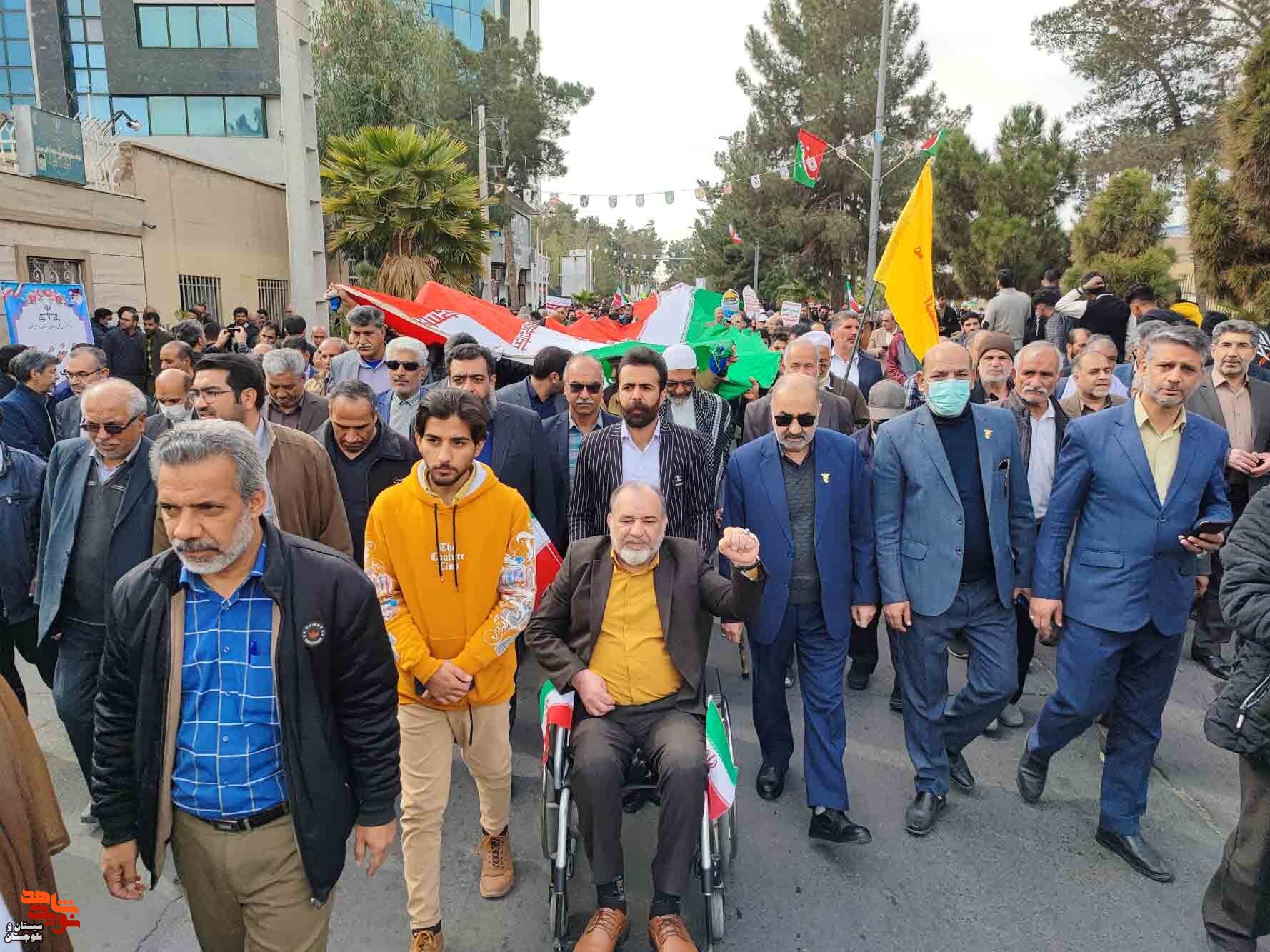 راهپیمایی یوم الله ۲۲بهمن در شهرستان زاهدان برگزار شد