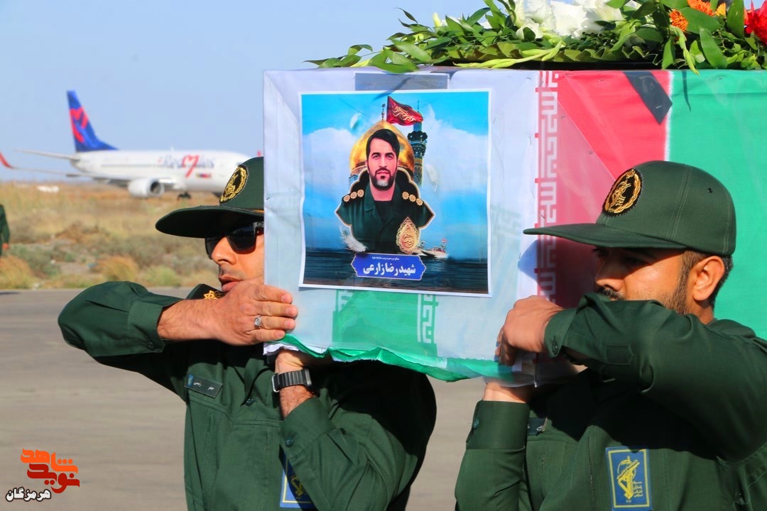 پیکر مطهر شهیدالقدس «رضا زارعی» وارد بندرعباس شد