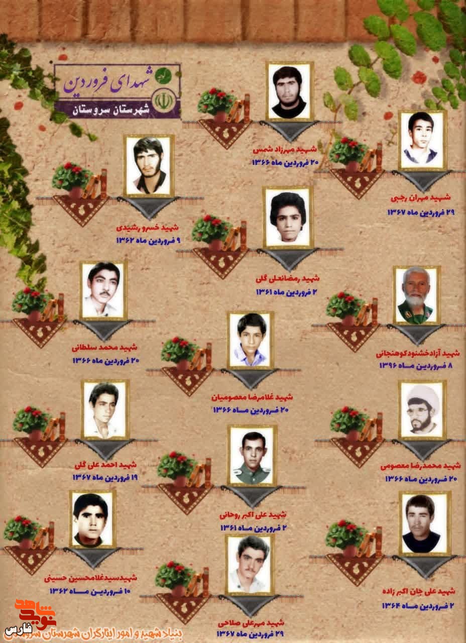 شهدای فروردین ماه شهرستان سروستان