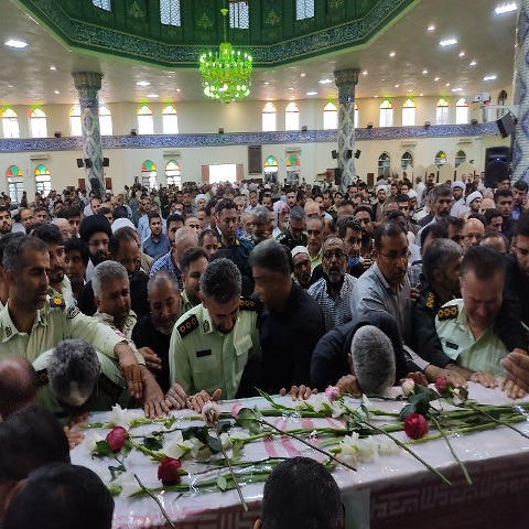 برگزاری مراسم تشییع شهید امنیت «محمدرضا اسدالهی» در شهرستان بندرلنگه
