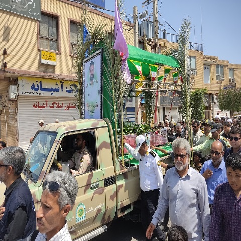 برگزاری مراسم تشییع شهید امنیت «محمدرضا اسدالهی» در شهرستان بندرلنگه