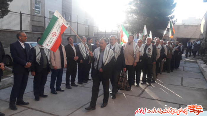  مراسم اعزام جمعی از آزادگان استان ایلام به مناطق عملیاتی میمک