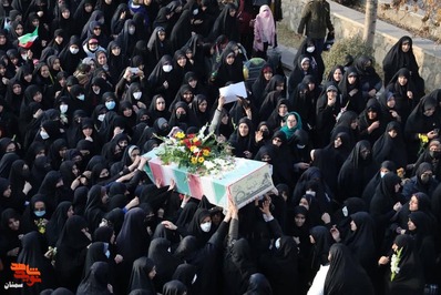 مراسم تشییع دو شهید گمنام خوشنام در شهرستان سمنان- ششم دی‌ماه ۱۴۰۱