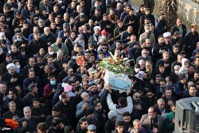 مراسم تشییع دو شهید گمنام خوشنام در شهرستان سمنان- ششم دی‌ماه ۱۴۰۱