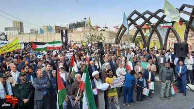 اجتماع ضد صهیونیستی سمنانی‌ها برای حمایت از مردم مظلوم غزه- بیست و هفتم آبان ۱۴۰۲ معراج شهدا
