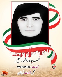 شهیده فاطمه رنجبر  فرزند عزیز و نرگس در سال 1319 در شهرستان آبدانان دیده به جهان گشود وی به علت نبود امکانات تحصیلی در آن زمان نتوانست از نعمت سواد بهره مند گردد سرنوشت چنین رقم که این مادر دلسوز و همسر فداکار در بمباران هوایی شهر ایلام در تاریخ 1366/12/26 به خیل دیگر شهدا بپیوندد وبه دیار معبود خویش بشتابد مزار این شهیده گرانقدر در در گلزار شهدای آبدانان قرار دارد از وی 8 فرزند به یادگار مانده است.